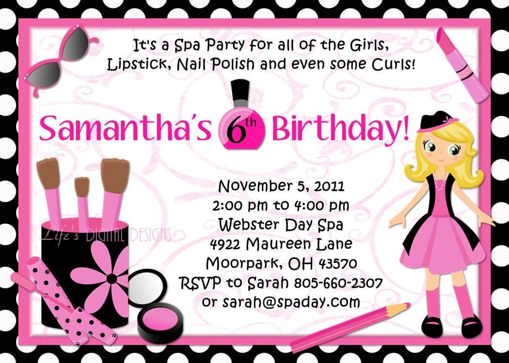 Doc    Glamour Party Invitations â Printable Birthday Invitations